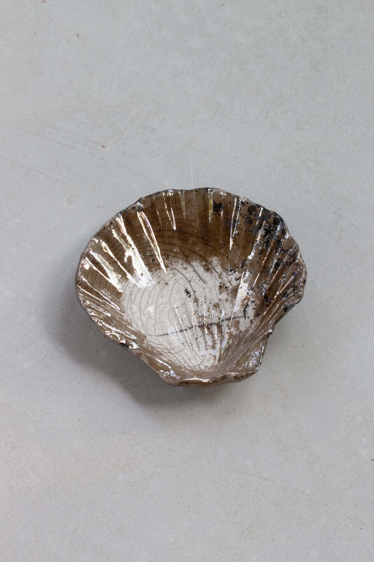 Raku Scallop Shell
