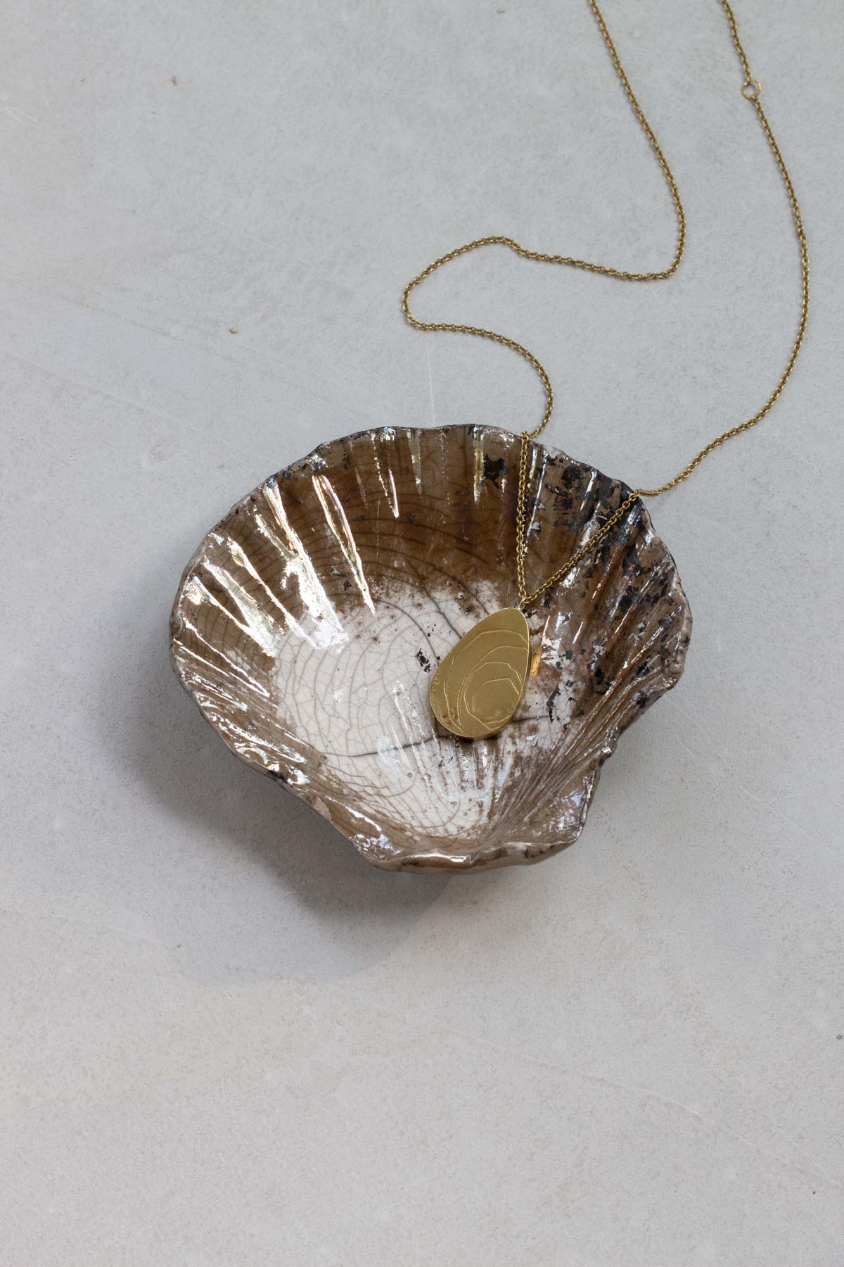 Raku Scallop Shell