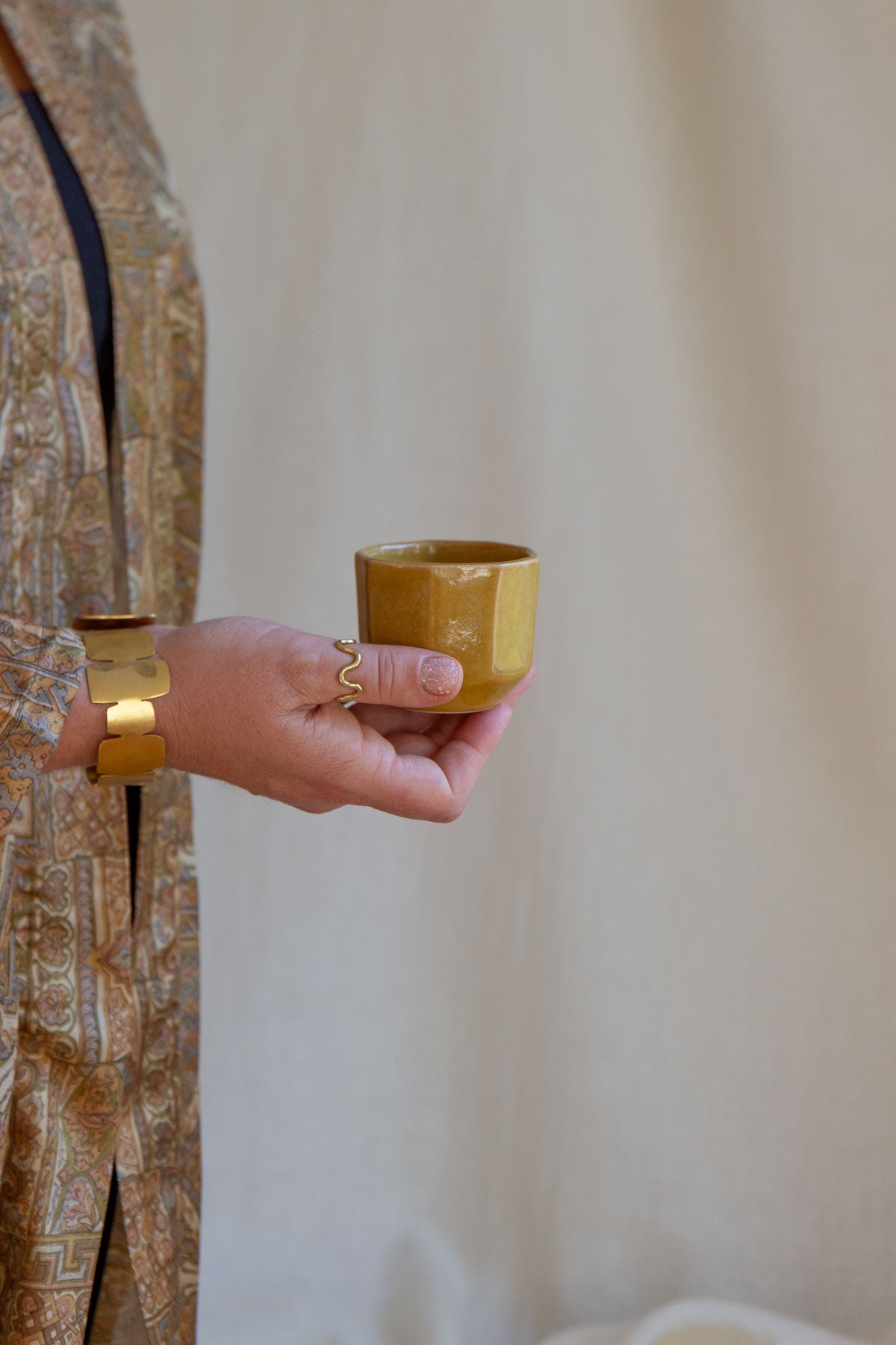 Ochre Faceted Espresso Cup - Limited Edition