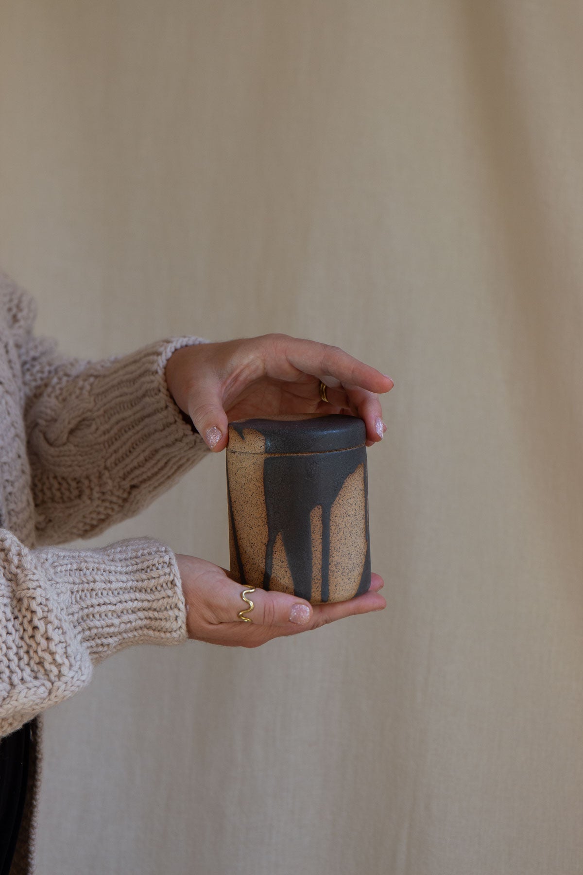 Charcoal Drip Candle Jar- Fireside