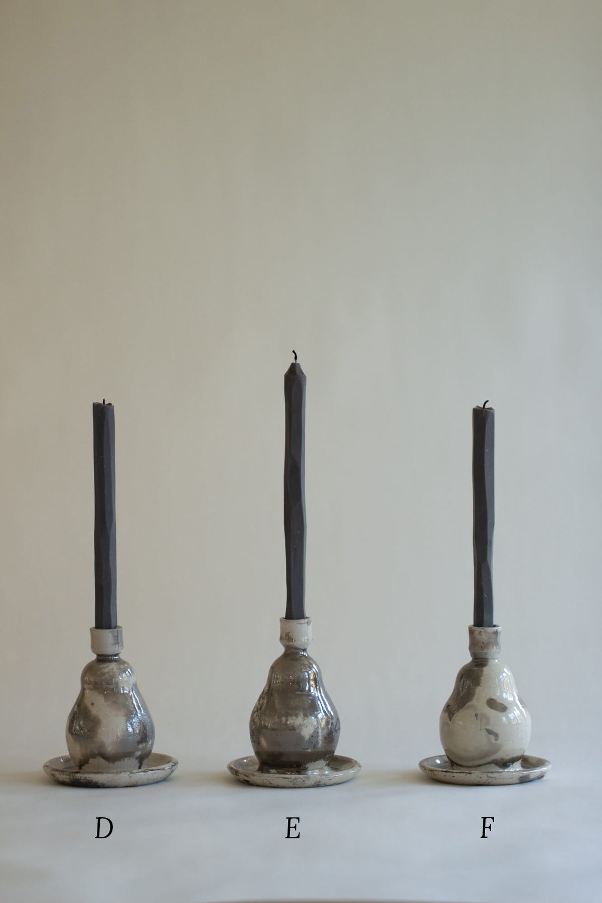 Raku Pear Candlestick Holder