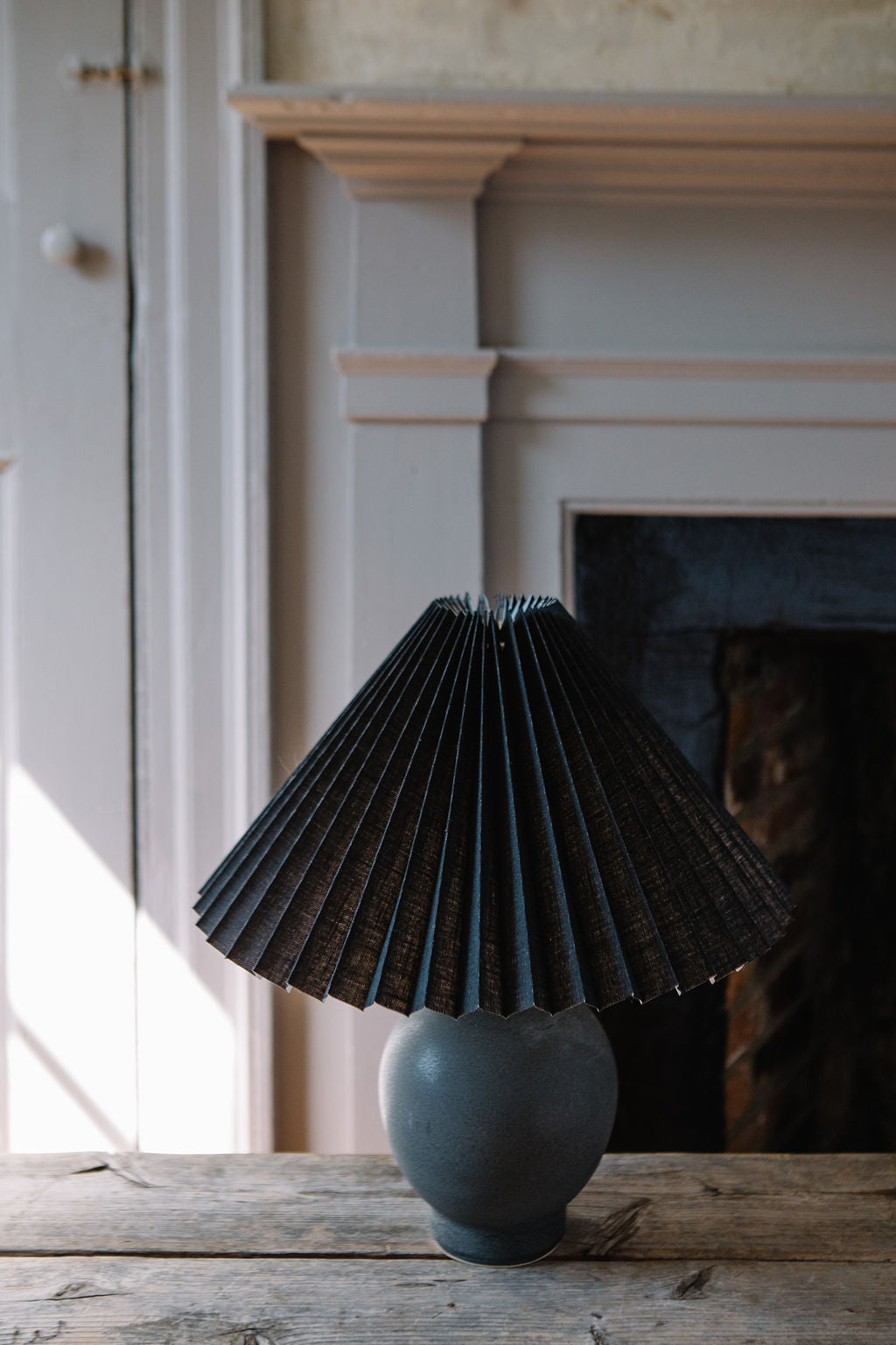 Charcoal Pedestal Sphere Lamp