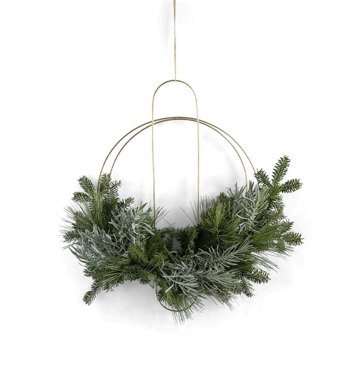 Modern Brass Wreath - Circle