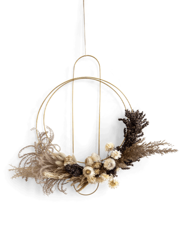 Modern Brass Wreath - Circle