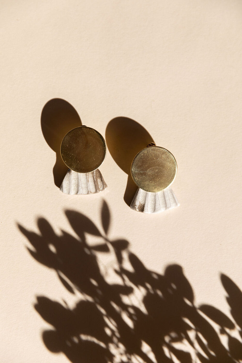 Reeded Fan Drop Earrings